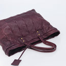Saint Laurent Tote Bag Leather Purple Gold Auth 208111V-6
