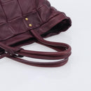 Saint Laurent Tote Bag Leather Purple Gold Auth 208111V-7