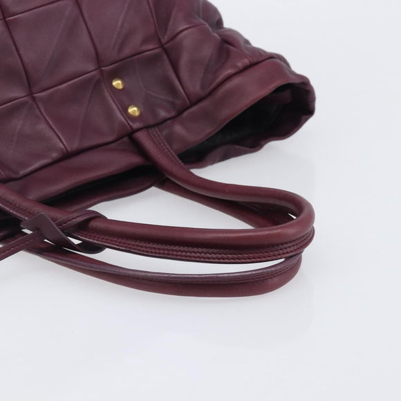 Saint Laurent Tote Bag Leather Purple Gold Auth 208111V
