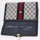 GUCCI GG Supreme Sherry Line Clutch Bag PVC Navy Gold Tone 89 01 006 Auth 208113-8