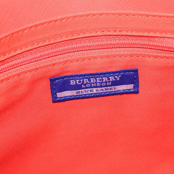 BURBERRY Shoulder Bag Raffia Pink Gold Tone Auth 208117A