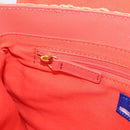 BURBERRY Shoulder Bag Raffia Pink Gold Tone Auth 208117A-22