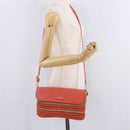 BURBERRY Shoulder Bag Raffia Pink Gold Tone Auth 208117A-24