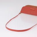 BURBERRY Shoulder Bag Raffia Pink Gold Tone Auth 208117A-7