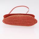 BURBERRY Shoulder Bag Raffia Pink Gold Tone Auth 208117A-9