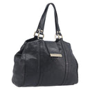 GUCCI GuccissimaGG Hand Bag Leather Black Gold Tone 211935 Auth 208118V-1