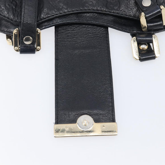 GUCCI GuccissimaGG Hand Bag Leather Black Gold Tone 211935 Auth 208118V