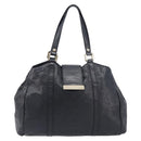 GUCCI GuccissimaGG Hand Bag Leather Black Gold Tone 211935 Auth 208118V-13