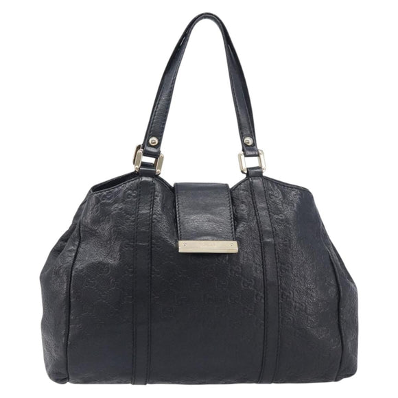 GUCCI GuccissimaGG Hand Bag Leather Black Gold Tone 211935 Auth 208118V