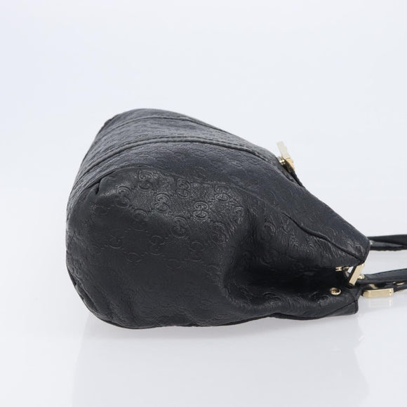 GUCCI GuccissimaGG Hand Bag Leather Black Gold Tone 211935 Auth 208118V