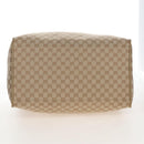 GUCCI GG Canvas Boston Bag Beige Gold Tone 153240 Auth 208120V-10