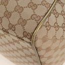 GUCCI GG Canvas Boston Bag Beige Gold Tone 153240 Auth 208120V-14
