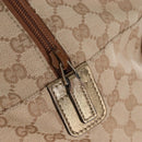 GUCCI GG Canvas Boston Bag Beige Gold Tone 153240 Auth 208120V-16