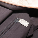 GUCCI GG Canvas Boston Bag Beige Gold Tone 153240 Auth 208120V-21