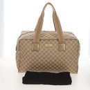 GUCCI GG Canvas Boston Bag Beige Gold Tone 153240 Auth 208120V-25