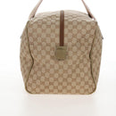 GUCCI GG Canvas Boston Bag Beige Gold Tone 153240 Auth 208120V-5