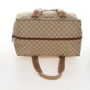GUCCI GG Canvas Boston Bag Beige Gold Tone 153240 Auth 208120V-6