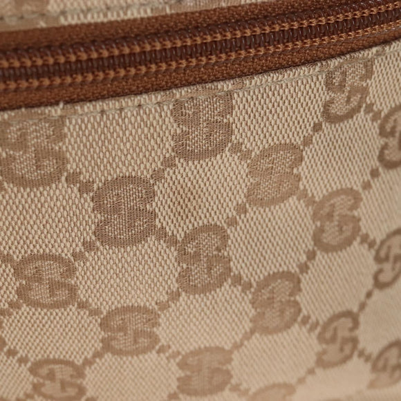 GUCCI GG Canvas Boston Bag Beige Gold Tone 153240 Auth 208120V