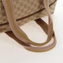 GUCCI GG Canvas Boston Bag Beige Gold Tone 153240 Auth 208120V-8