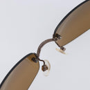 CHANEL COCO Mark Sunglasses Metal Brown CC Auth 208121V-14
