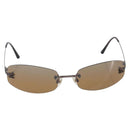 CHANEL COCO Mark Sunglasses Metal Brown CC Auth 208121V-2