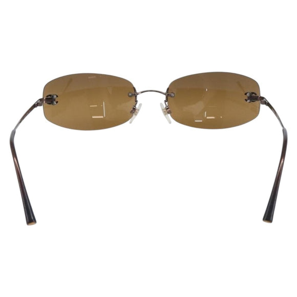 CHANEL COCO Mark Sunglasses Metal Brown CC Auth 208121V