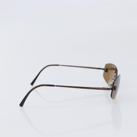 CHANEL COCO Mark Sunglasses Metal Brown CC Auth 208121V