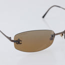 CHANEL COCO Mark Sunglasses Metal Brown CC Auth 208121V-6