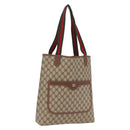 GUCCI GG Supreme Web Sherry Line Tote Bag PVC Beige 002 123 6487 Auth 208122A-1