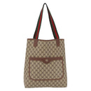 GUCCI GG Supreme Web Sherry Line Tote Bag PVC Beige 002 123 6487 Auth 208122A-2