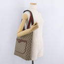GUCCI GG Supreme Web Sherry Line Tote Bag PVC Beige 002 123 6487 Auth 208122A-22