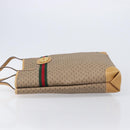 GUCCI Micro GG Web Sherry Line Tote Bag PVC Beige Gold 002 904 0131 Auth 208124-5