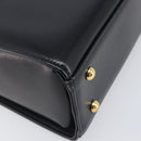 GIVENCHY Hand Bag Leather Black Gold Tone Auth 208128A-17