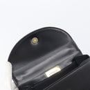 GIVENCHY Hand Bag Leather Black Gold Tone Auth 208128A-9