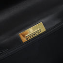 GIVENCHY Hand Bag Leather Black Gold Tone Auth 208128A-19