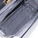 GIVENCHY Hand Bag Leather Black Gold Tone Auth 208128A-10