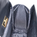 GIVENCHY Hand Bag Leather Black Gold Tone Auth 208128A-20