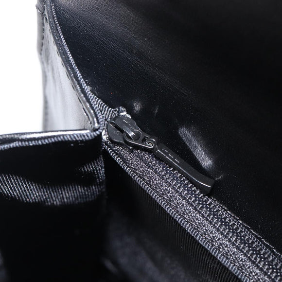 GIVENCHY Hand Bag Leather Black Gold Tone Auth 208128A