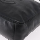 CHANEL Shoulder Bag Leather Black Gold Tone CC Auth 208135V-15