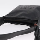 CHANEL Shoulder Bag Leather Black Gold Tone CC Auth 208135V-6