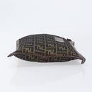 FENDI Zucca Canvas Clutch Bag Brown Gold Tone Auth 208136-4