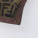 FENDI Zucca Canvas Clutch Bag Brown Gold Tone Auth 208136-9