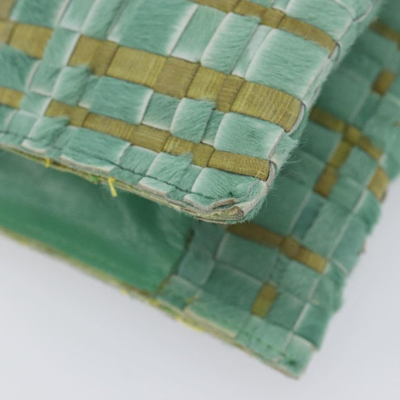 Bottega Veneta INTRECCIATO Tote Bag Harako leather Green Silver Auth 208141A