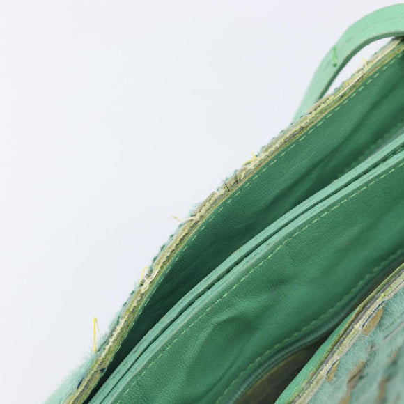 Bottega Veneta INTRECCIATO Tote Bag Harako leather Green Silver Auth 208141A