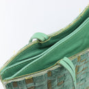 Bottega Veneta INTRECCIATO Tote Bag Harako leather Green Silver Auth 208141A-18
