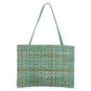 Bottega Veneta INTRECCIATO Tote Bag Harako leather Green Silver Auth 208141A-2