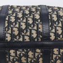 Christian Dior Trotter Canvas Boston Bag Navy Silver Auth 208142-13