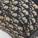 Christian Dior Trotter Canvas Boston Bag Navy Silver Auth 208142-15