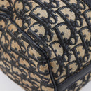 Christian Dior Trotter Canvas Boston Bag Navy Silver Auth 208142-17