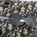 Christian Dior Trotter Canvas Boston Bag Navy Silver Auth 208142-20